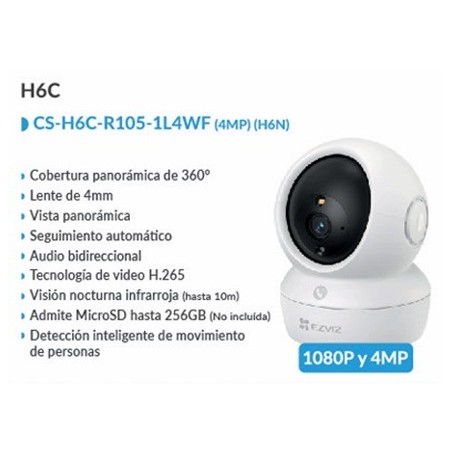 Cámara H6C (H6N): Cobertura Panorámica Inteligente 4MP